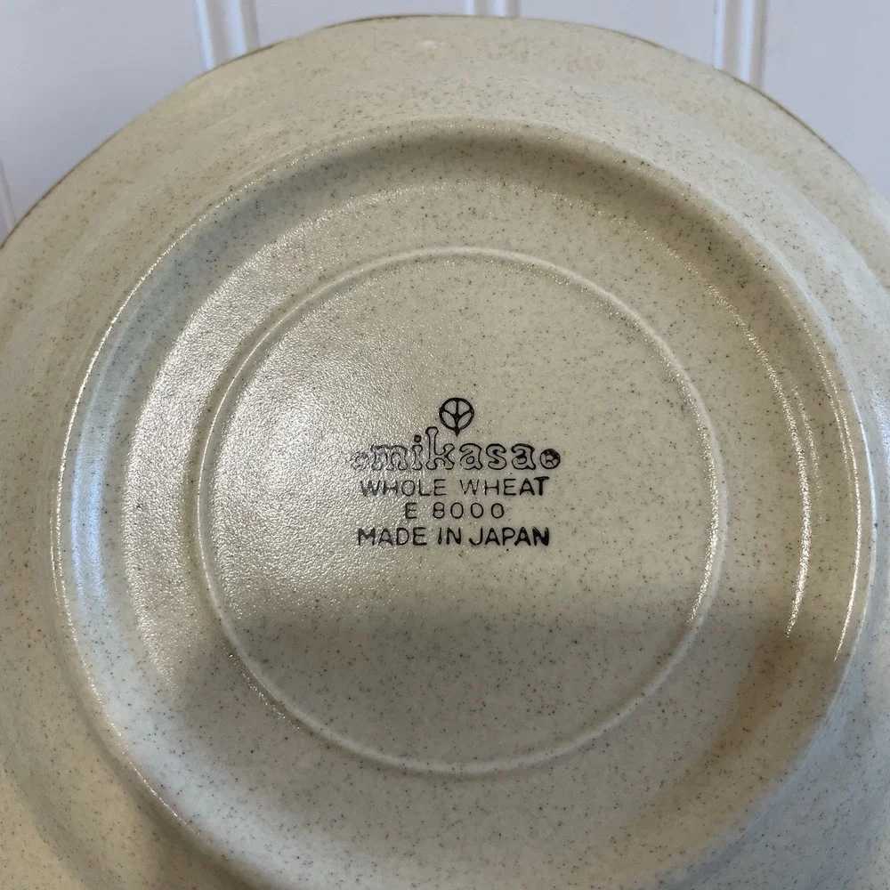 Set Of 3 Vintage MCM Mikasa‎ Whole Wheat Saucers E8000 Stoneware 6.25